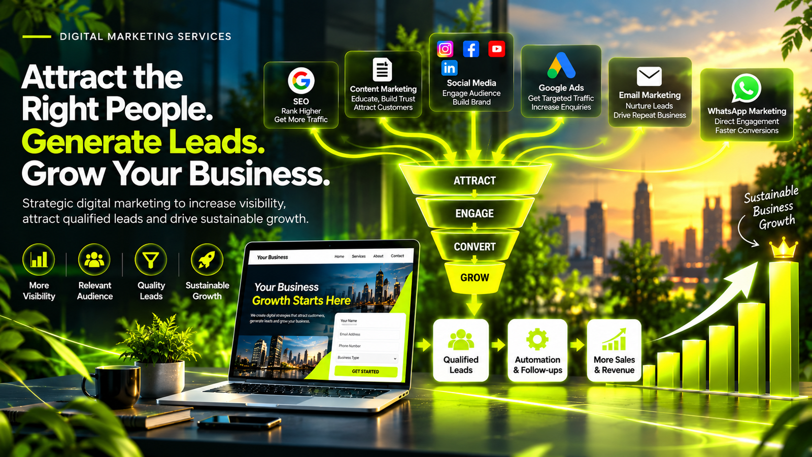 Digital Marketing Growth Funnel apna business badhao dot com